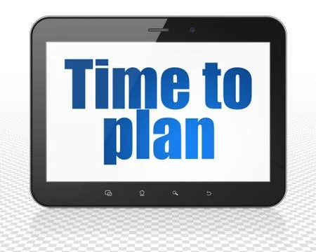 Time concept: Tablet Pc Computer with Time to Plan on display 스톡 일러스트