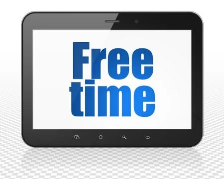 Time concept: Tablet Pc Computer with Free Time on display Illustrazione stock