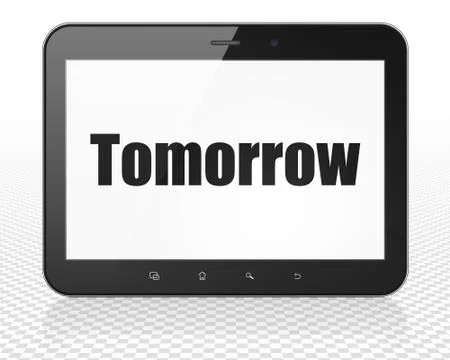Time concept: Tablet Pc Computer with Tomorrow on display Stock Illustration