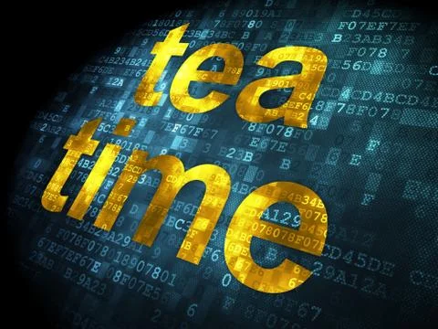 Time concept: Tea Time on digital background Stock Illustration