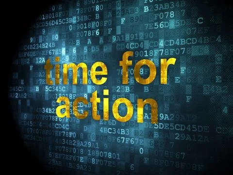Time concept: Time for Action on digital background Stock Illustration