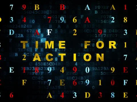 Time concept: Time for Action on Digital background Stock Illustration