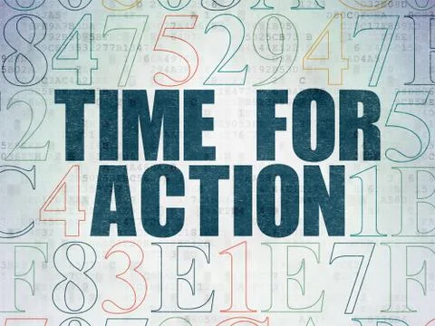 Time concept: Time for Action on Digital Paper background Stock Illustration