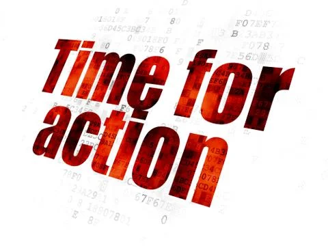 Time concept: Time for Action on Digital background Stock Illustration