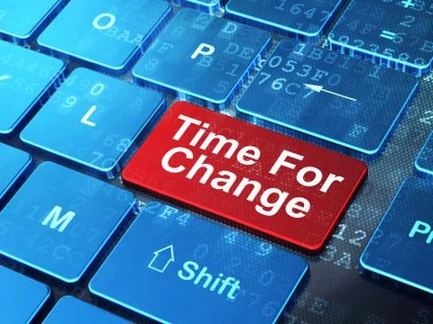 Time concept: Time For Change on computer keyboard background Illustrazione stock