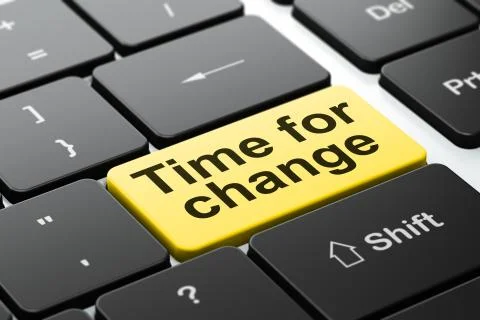 Time concept: Time For Change on computer keyboard background Illustrazione stock