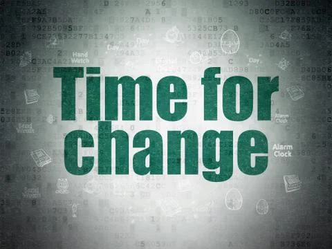 Time concept: Time for Change on Digital Paper background Illustration