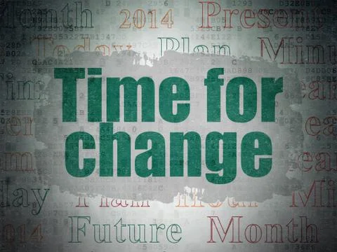 Time concept: Time for Change on Digital Paper background Illustration