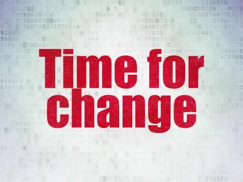 Time concept: Time for Change on Digital Data Paper background Illustration
