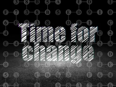 Time concept: Time for Change in grunge dark room Illustration