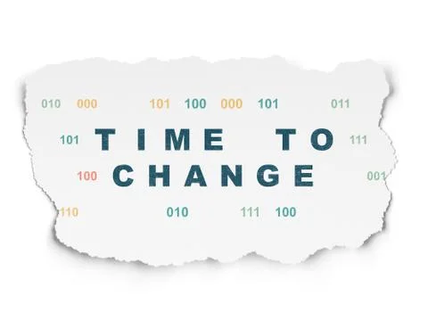 Time concept: Time to Change on Torn Paper background Illustration