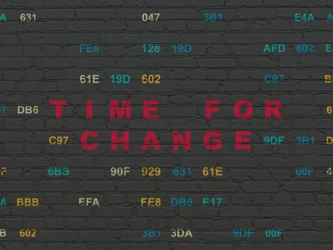 Time concept: Time for Change on wall background イラスト素材