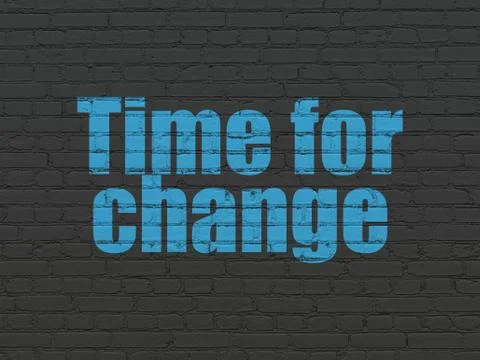 Time concept: Time for Change on wall background Ilustración de archivo