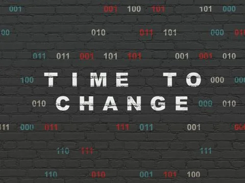 Time concept: Time to Change on wall background Illustration