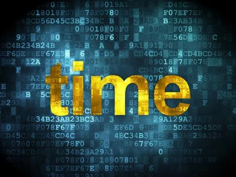 Time concept: Time on digital background Stockillustratie