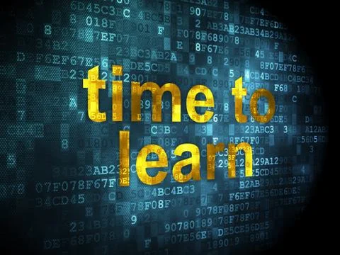 Time concept: Time to Learn on digital background 스톡 일러스트