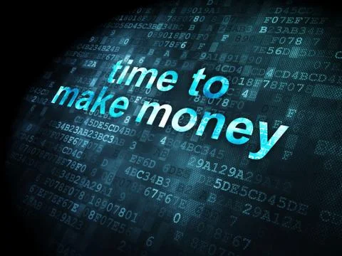 Time concept: Time to Make money on digital background Stock Illustration