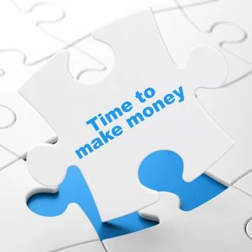 Time concept: Time to Make money on puzzle background イラスト素材