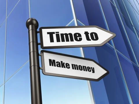 Time concept: Time to Make money on Building background Ilustración de archivo