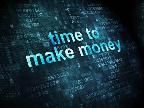 Time concept: Time to Make money on digital background Stockillustratie
