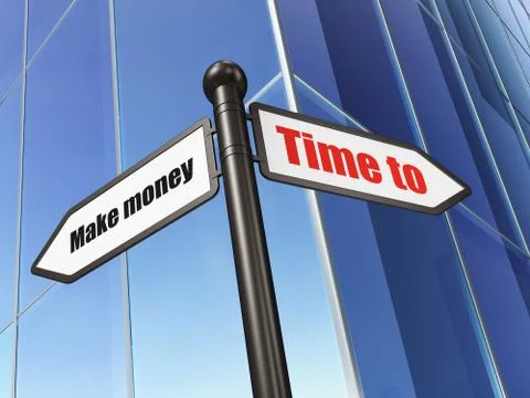 Time concept: Time to Make money on Building background Ilustración de archivo