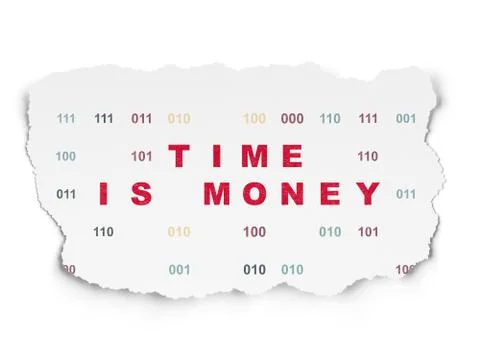 Time concept: Time Is money on Torn Paper background Illustration