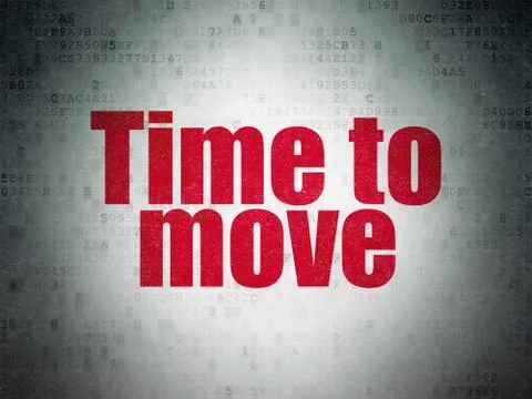 Time concept: Time to Move on Digital Data Paper background Illustrazione stock