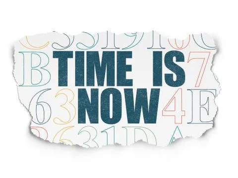 Time concept: Time is Now on Torn Paper background Illustration