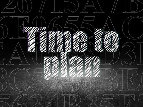 Time concept: Time to Plan in grunge dark room Illustration