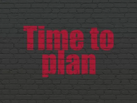 Time concept: Time to Plan on wall background Ilustración de archivo