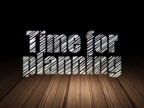 Time concept: Time for Planning in grunge dark room Illustrazione stock