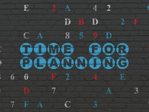 Time concept: Time for Planning on wall background Illustration