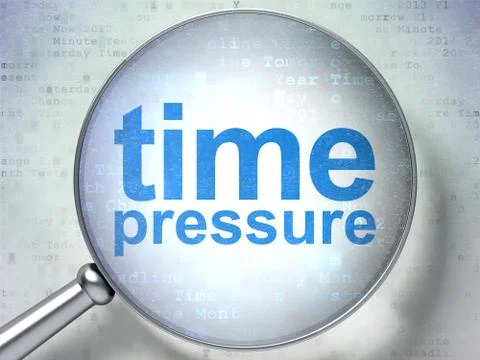 Time concept: Time Pressure with optical glass Illustration