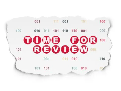Time concept: Time for Review on Torn Paper background Stock Illustration