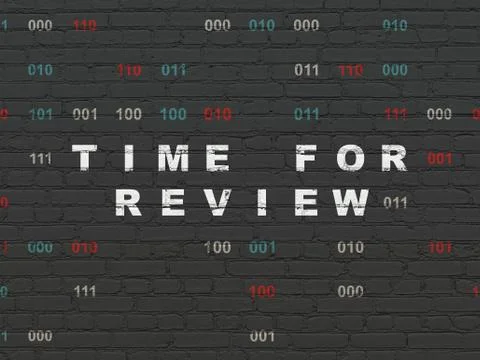 Time concept: Time for Review on wall background Illustration
