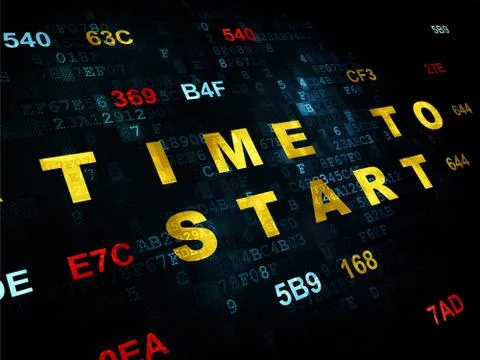 Time concept: Time to Start on Digital background Illustration