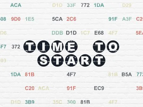 Time concept: Time to Start on wall background Illustration