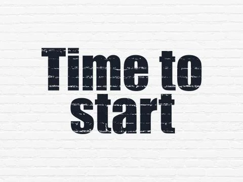Time concept: Time to Start on wall background Ilustração Stock