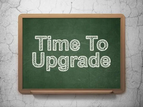 Time concept: Time To Upgrade on chalkboard background Ilustração Stock
