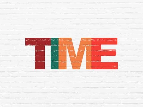 Time concept: Time on wall background Ilustración de archivo