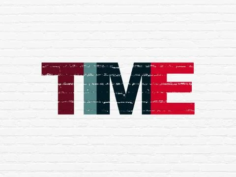 Time concept: Time on wall background Ilustración de archivo