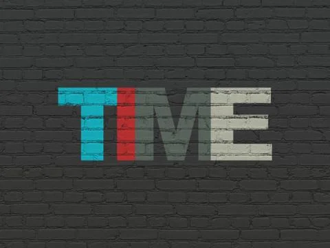 Time concept: Time on wall background Ilustración de archivo