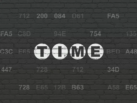 Time concept: Time on wall background Ilustración de archivo