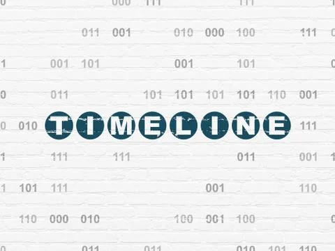 Time concept: Timeline on wall background Ilustración de archivo