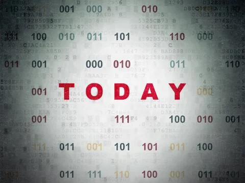 Time concept: Today on Digital Data Paper background Stockillustratie