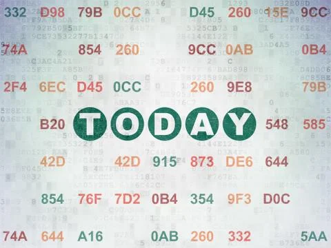 Time concept: Today on Digital Data Paper background Illustration