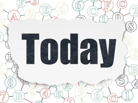 Time concept: Today on Torn Paper background Illustration