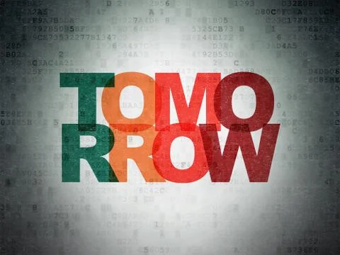 Time concept: Tomorrow on Digital Data Paper background Stockillustratie