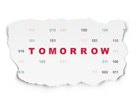 Time concept: Tomorrow on Torn Paper background Illustrazione stock