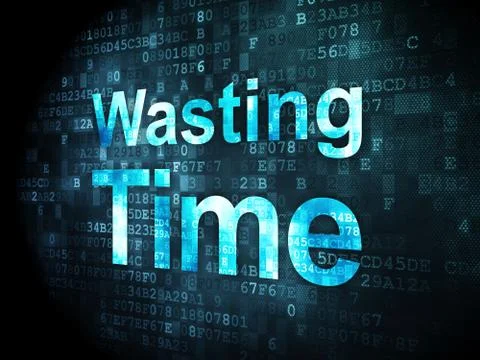 Time concept: Wasting Time on digital background Stock Illustration